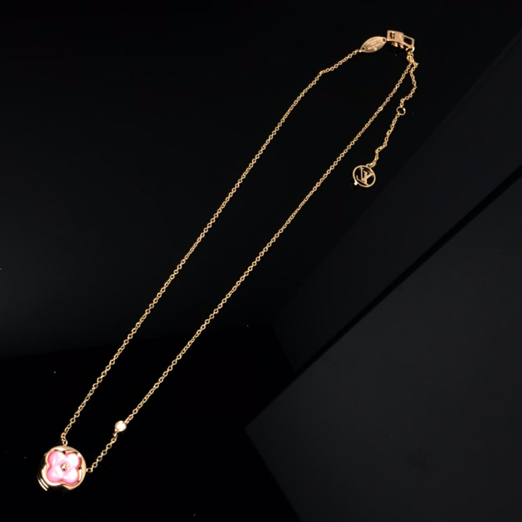 [Revel Jewelry]COLOR BLOSSOM PINK MOP SUN GOLD HALSKETTE