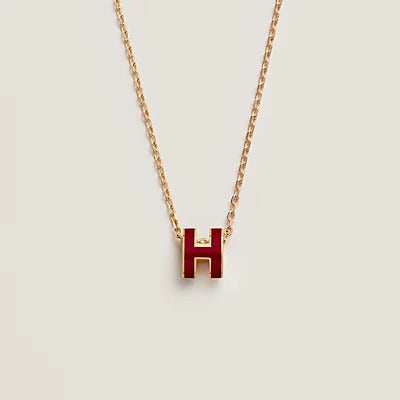 [Revel Jewelry]HM CLIC ROT EMAILLIERTE GOLDHALSKETTE
