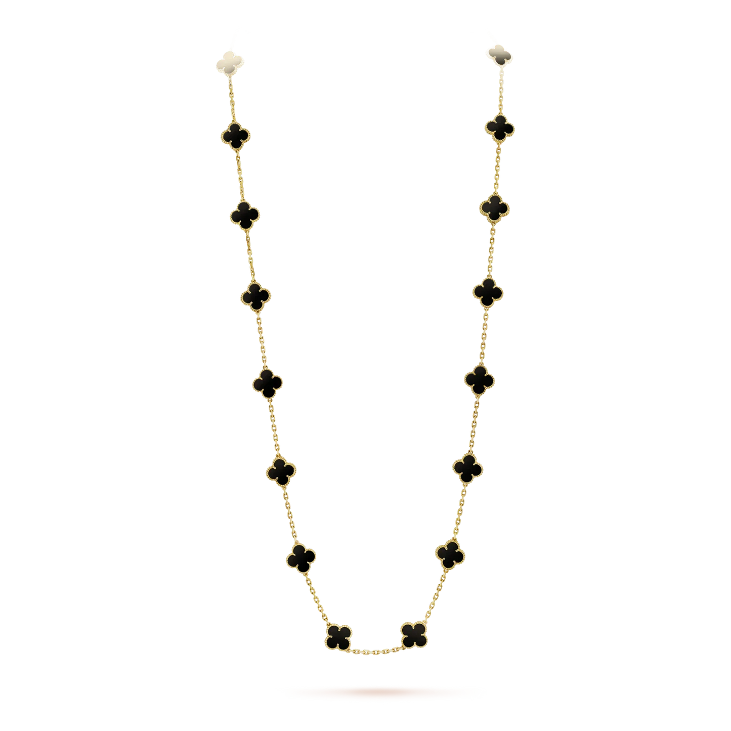 [Revel Jewelry]CLOVER 20 MOTIFS ONYX NECKLACE