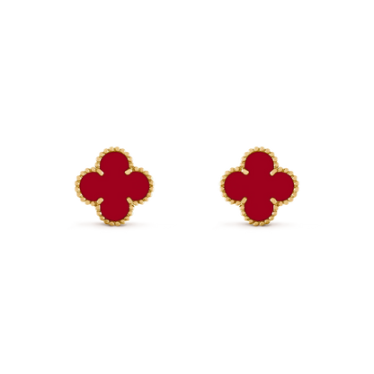 [Revel Jewelry]CLOVER MEDIUM 1 MOTIFS CARNELIAN  EARRINGS