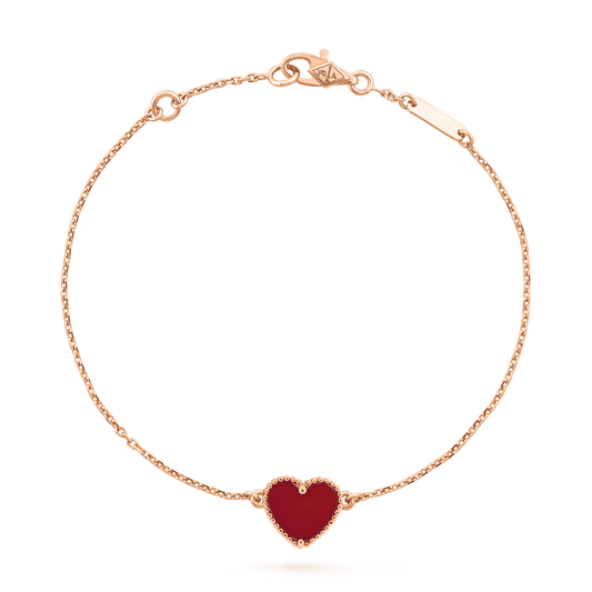 [Revel Jewelry]HEART CARNELIAN PINK GOLD BRACELET