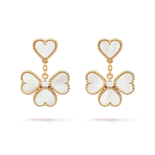 [Revel Jewelry]CLOVER SWEET WHITE MOP EARRINGS