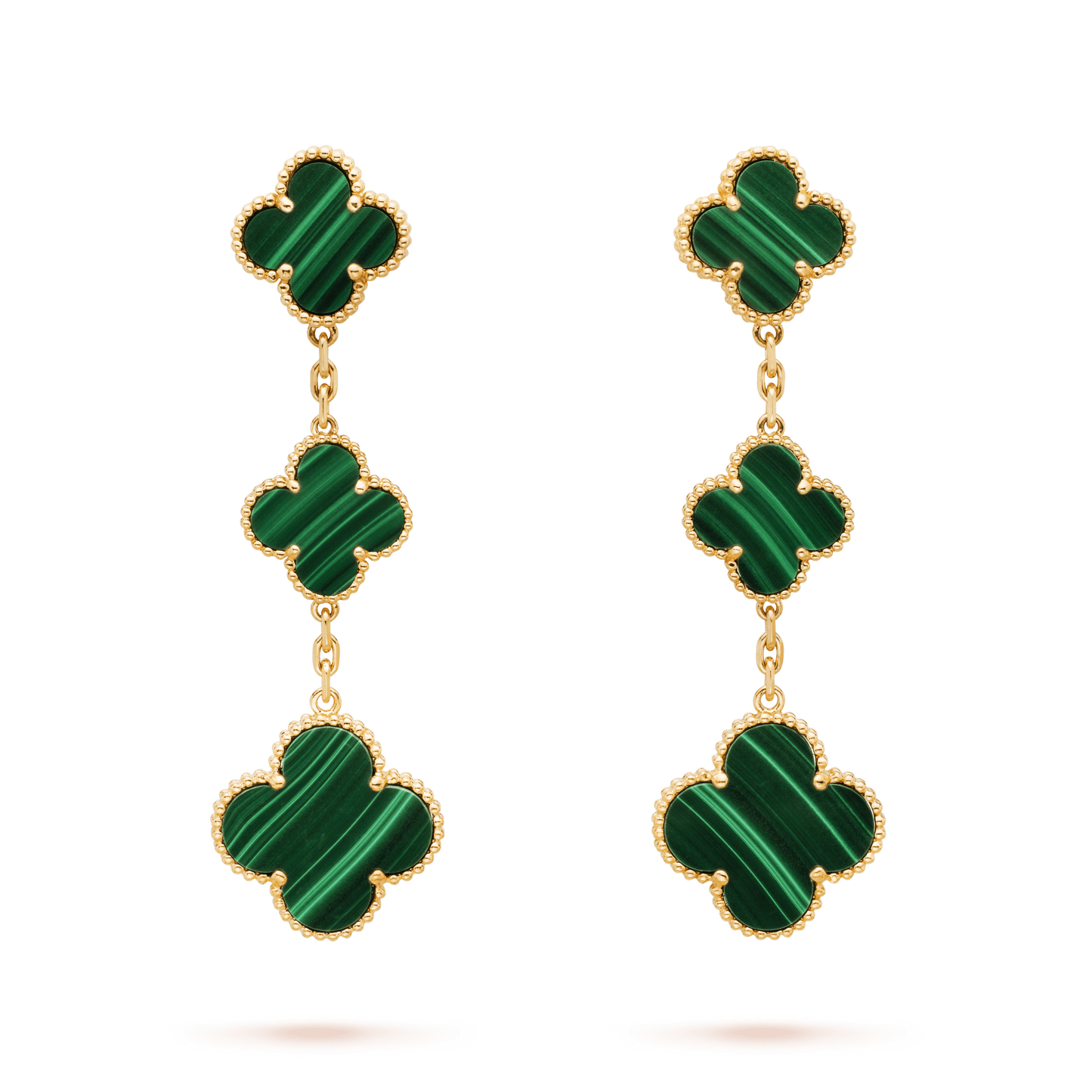 [Revel Jewelry]クローバー マラカイト 3モチーフ ゴールド
