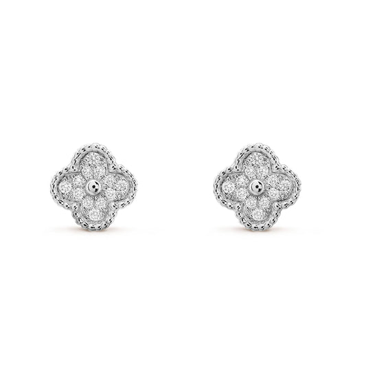 [Revel Jewelry]CLOVER MINI DIAMOND STUD EARRINGS