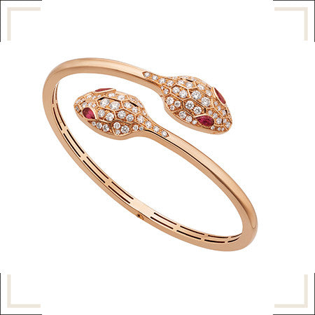 [Revel]SERPENTI BRACELET PINK GOLD DIAMOND DOUBLE SNAKE