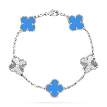 [Revel Jewelry] CLOVER 5 MOTIF BLUE AGATE BRACELET COLLECTION