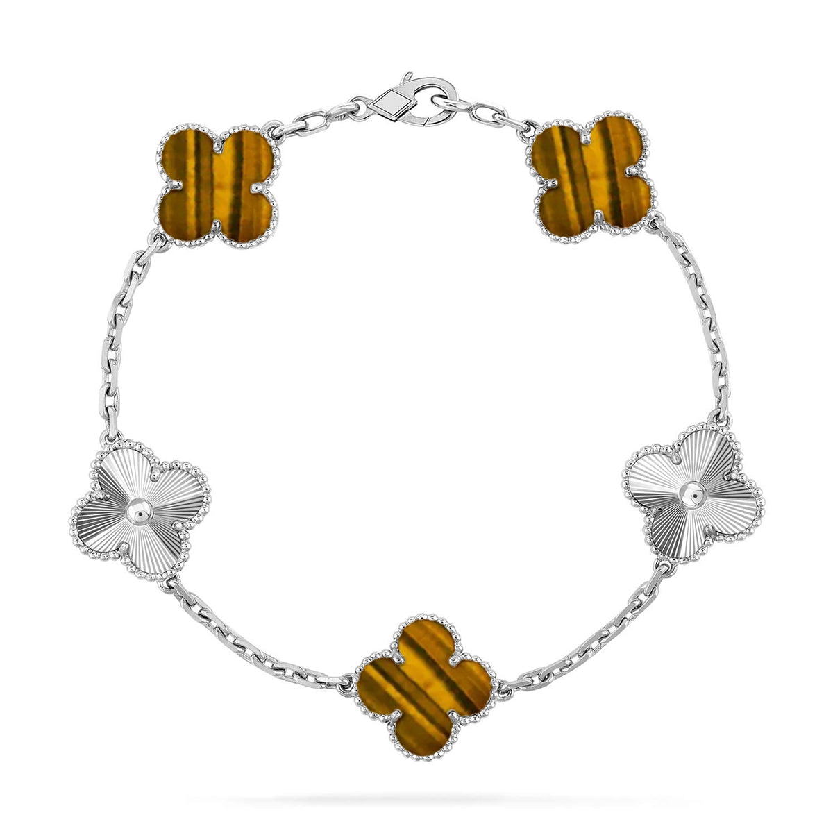 [Revel Jewelry] CLOVER 5 MOTIFS TIGER EYE BRACELET COLLECTION