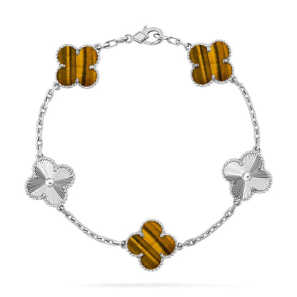 [Revel Jewelry] CLOVER 5 MOTIFS TIGER EYE BRACELET COLLECTION