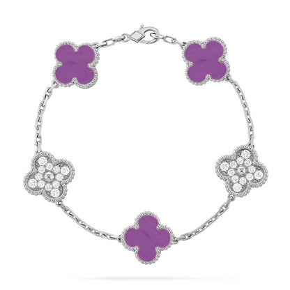 [Revel Jewelry] CLOVER 5 MOTIF VIOLET BRACELET COLLECTION