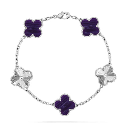 [Revel Jewelry]CLOVER 5 MOTIF PURPLE STRIPES BRACELET COLLECTION