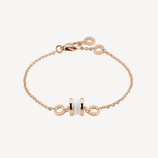 [Revel]ZERO 1 SOFT PINK GOLD AND WHITE CERAMIC BRACELET