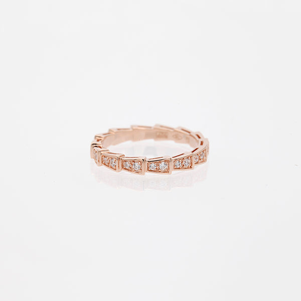[Revel]SERPENTI RING PINK GOLD DIAMOND PAVED 3MM