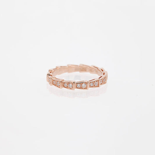[Revel]SERPENTI RING PINK GOLD DIAMOND PAVED 3MM