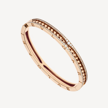 [Revel]ZERO 1 SPIRAL AND PAVED DIAMOND PINK GOLD BRACELET