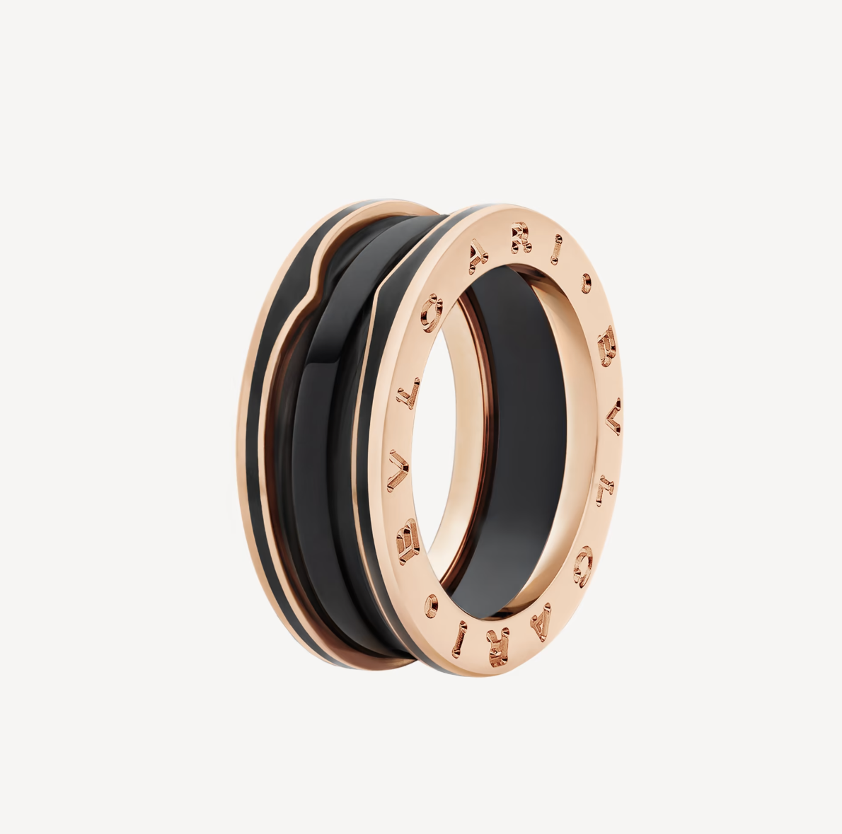 [Revel]ZERO 1 TWO-BAND WITH MATTE BLACK CERAMIC PINK GOLD RING