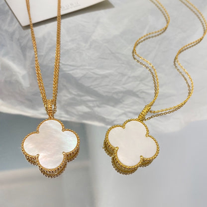 [Revel Jewelry]CLOVER 25MM MOP LARGE PENDANT NECKLACE
