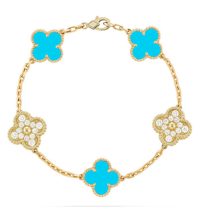 [Revel Jewelry] CLOVER 5 MOTIF TURQUOISE BRACELET COLLECTION