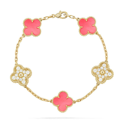 [Revel Jewelry] CLOVER 5 MOTIFS  PINK MOP BRACELET COLLECTION
