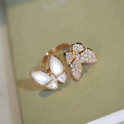 [Revel Jewelry]TWIN BUTTERFLY DIAMOND MOP RING
