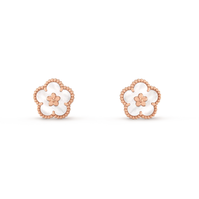 [Revel Jewelry]LUCKY PINK GOLD WHITE MOP EARRINGS