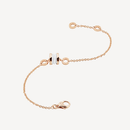 [Revel]ZERO 1 SOFT PINK GOLD AND WHITE CERAMIC BRACELET