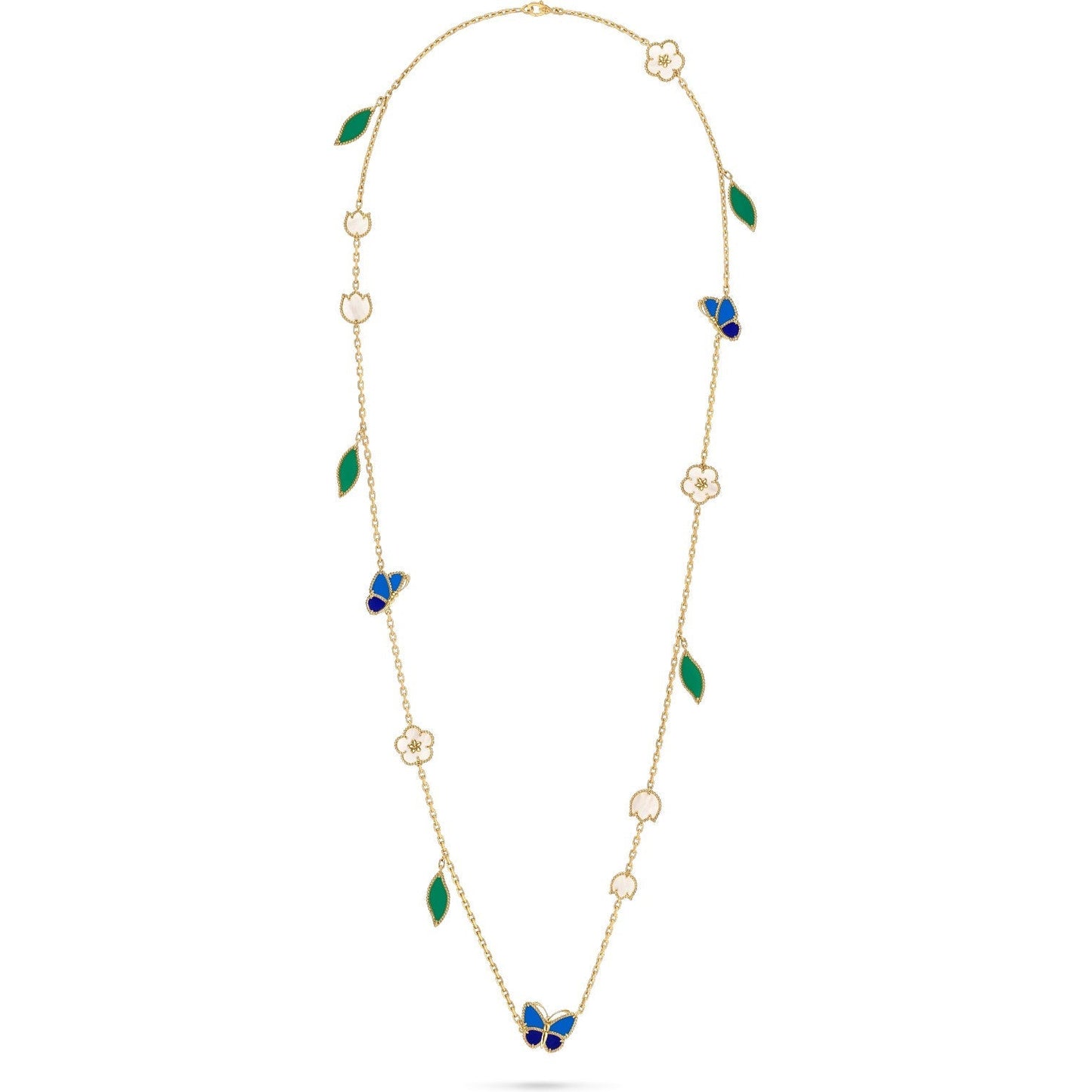 [Revel  Jewelry]LUCKY SPRING BUTTERFLY 15 FLOWER NECKLACE