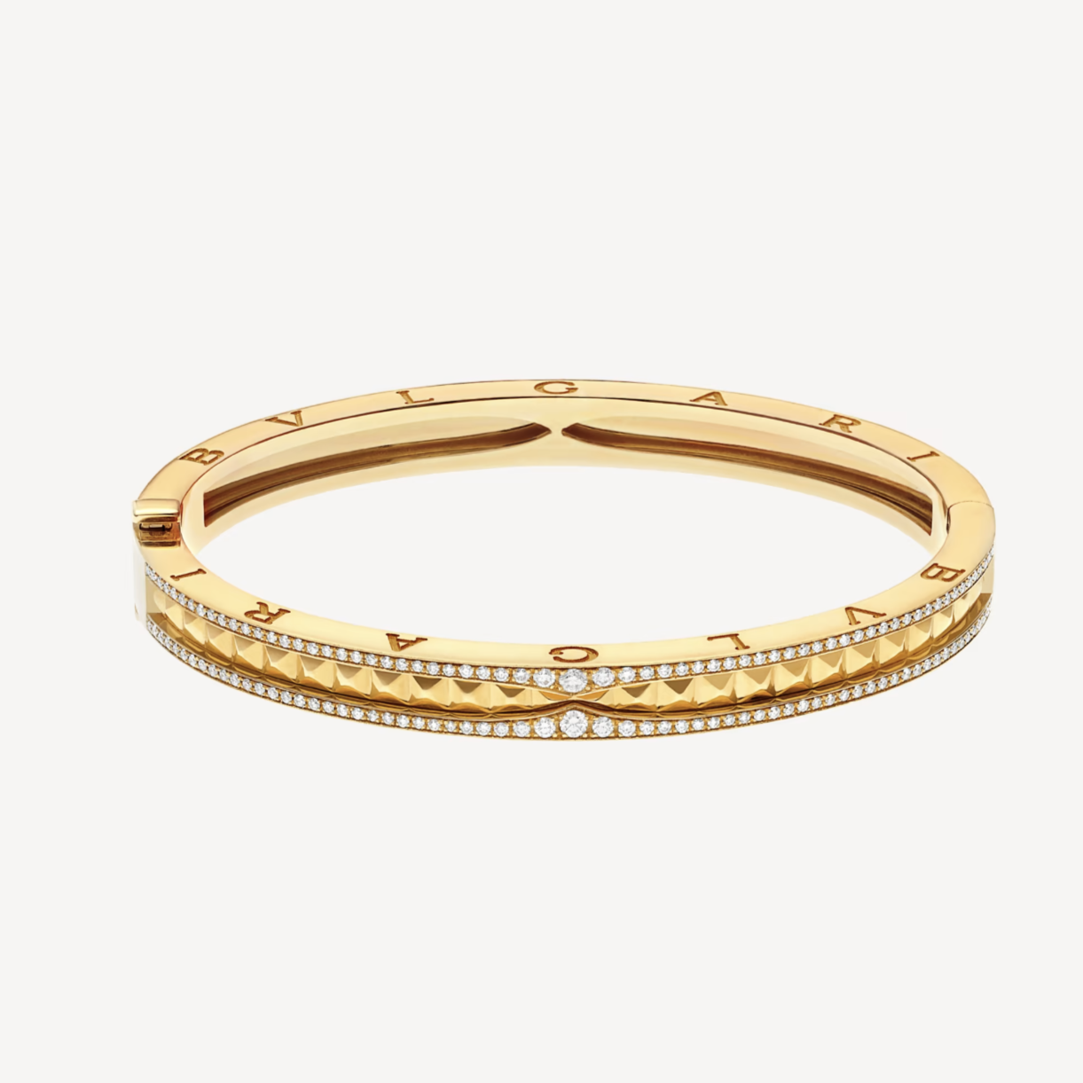 [Revel]ZERO 1 SPIRAL AND PAVED DIAMOND GOLD BRACELET