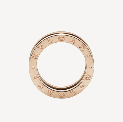 [Revel]ZERO 1 TWO-BAND LOOPS AND BLACK CERAMIC PINK GOLD RING