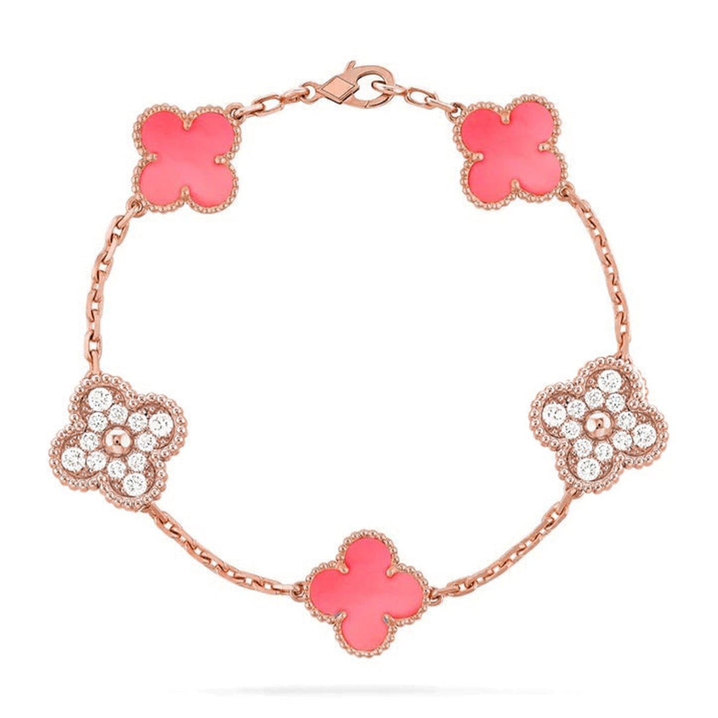 [Revel Jewelry] CLOVER 5 MOTIFS  PINK MOP BRACELET COLLECTION