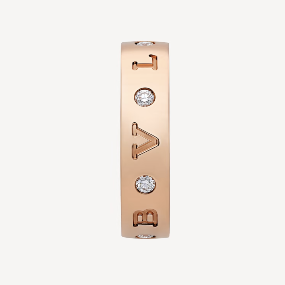 [Revel]ZERO 1 ESSENTIAL PINK GOLD BAND WITH DIAMONDS RING