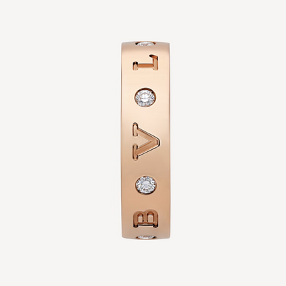 [Revel]ZERO 1 ESSENTIAL PINK GOLD BAND WITH DIAMONDS RING