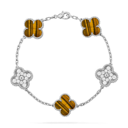 [Revel Jewelry] CLOVER 5 MOTIFS TIGER EYE BRACELET COLLECTION