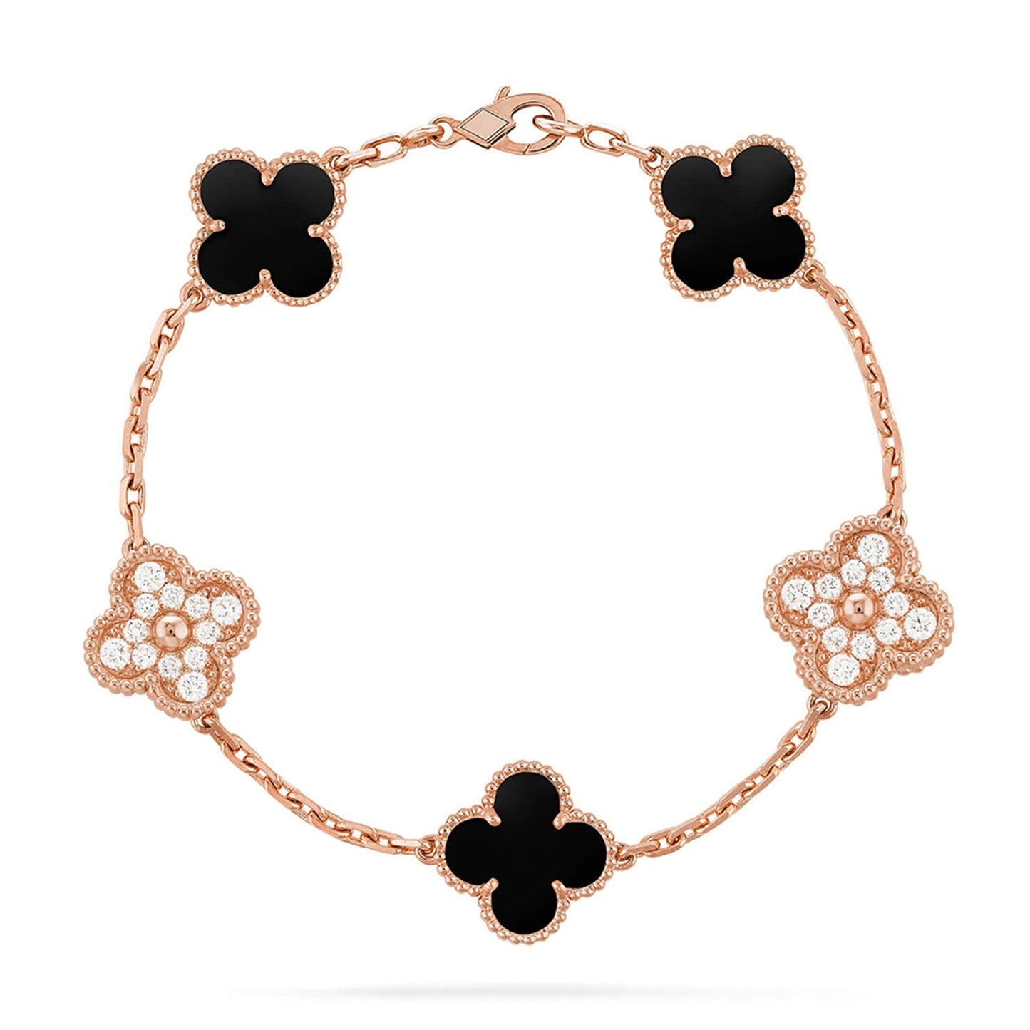 [Revel Jewelry] CLOVER 5 MOTIF ONYXS BRACELET COLLECTION