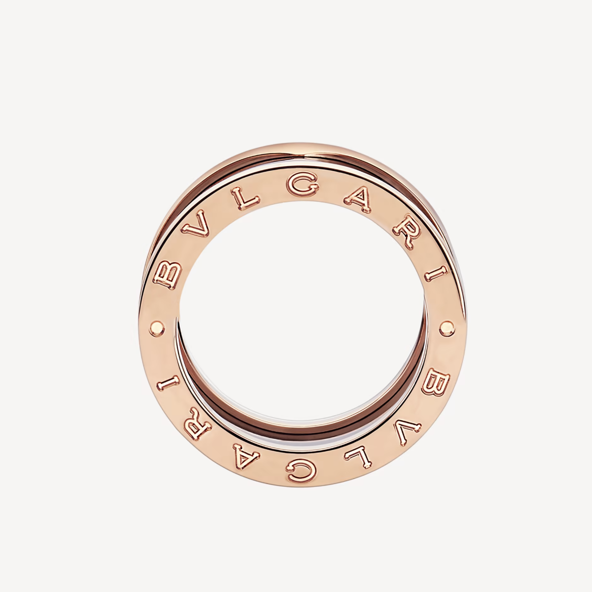 [Revel]ZERO 1 FOUR-BAND LOOPS AND BLACK CERAMIC SPIRAL PINK GOLD RING