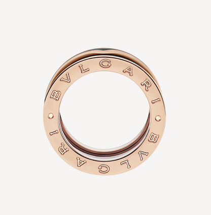 [Revel]ZERO 1 TWO-BAND WITH MATTE BLACK CERAMIC PINK GOLD RING