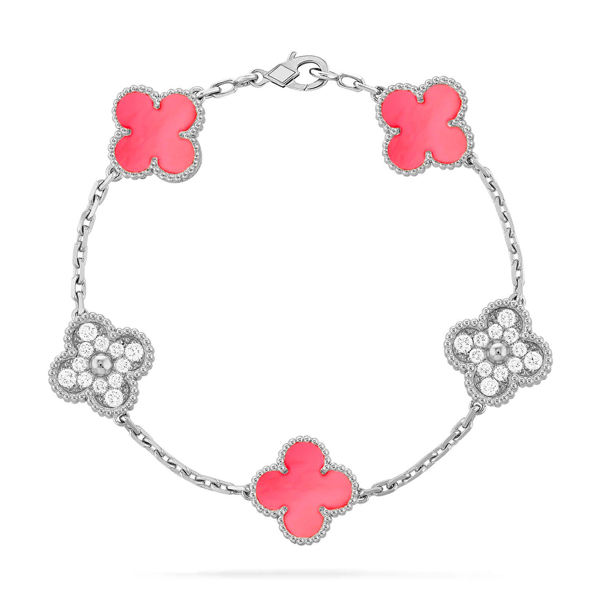 [Revel Jewelry] CLOVER 5 MOTIFS  PINK MOP BRACELET COLLECTION