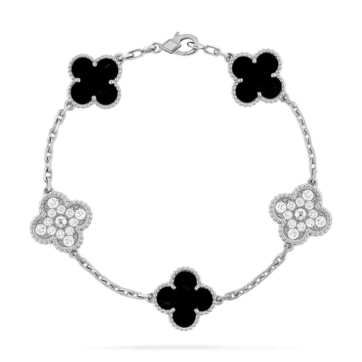 [Revel Jewelry] CLOVER 5 MOTIF ONYXS BRACELET COLLECTION