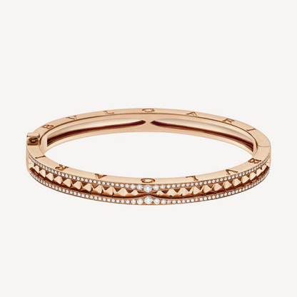 [Revel]ZERO 1 SPIRAL AND PAVED DIAMOND PINK GOLD BRACELET