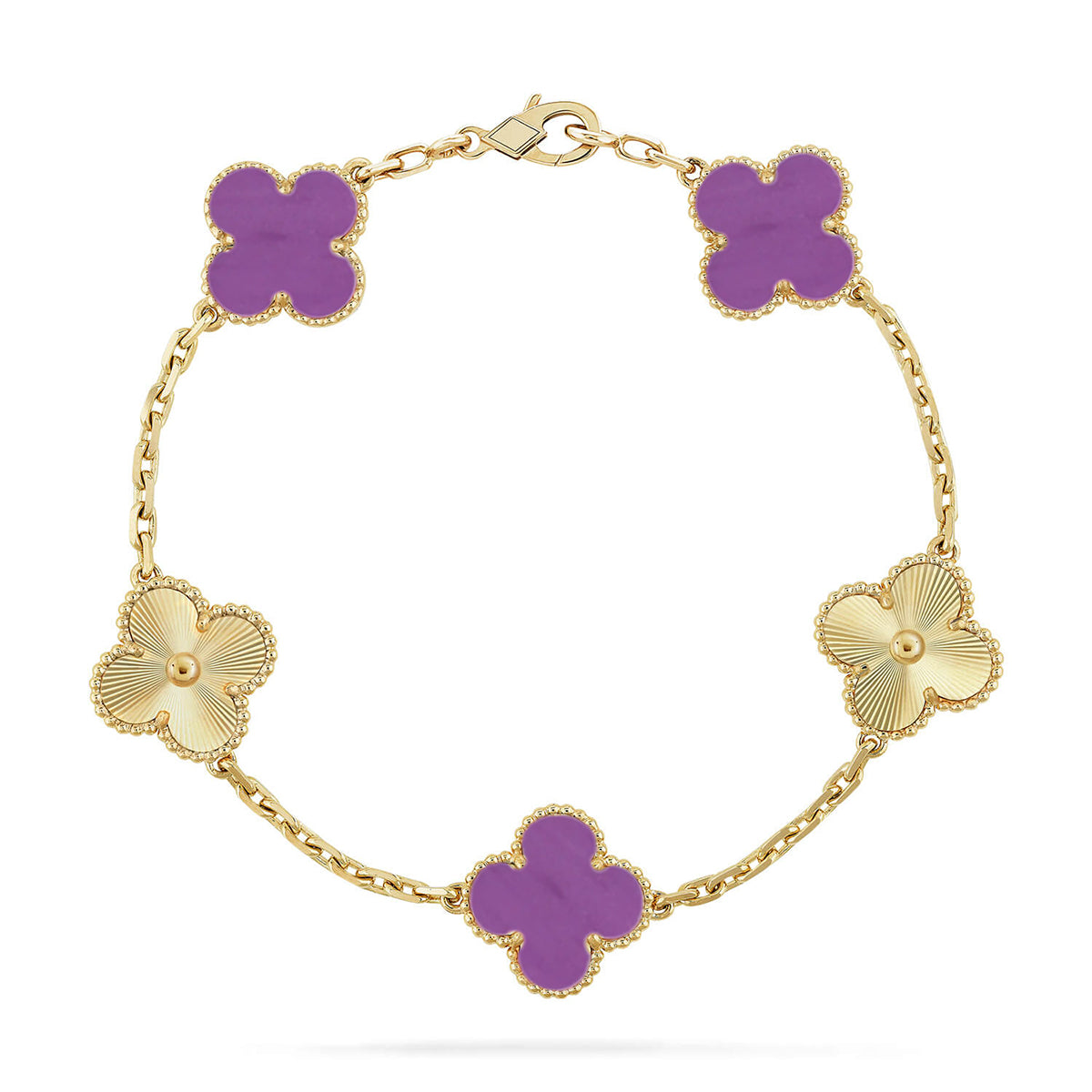 [Revel Jewelry] CLOVER 5 MOTIF VIOLET BRACELET COLLECTION