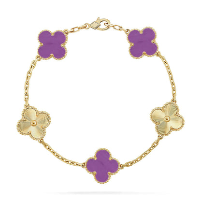 [Revel Jewelry] CLOVER 5 MOTIF VIOLET BRACELET COLLECTION