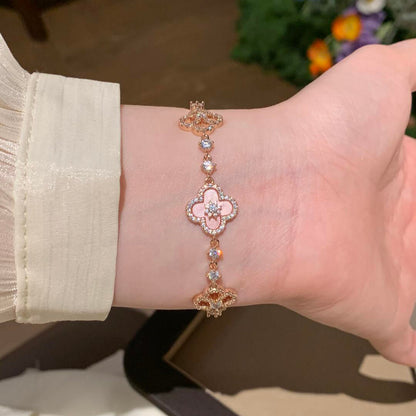 [Revel Jewelry]CLOVER 5 MOTIF PINK BLUE RED WHITE BRACELET