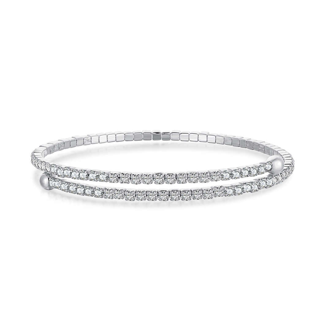 [Revel Jewelry]Row of Diamonds Round Fashion Bracelet