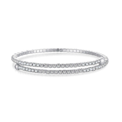 [Revel Jewelry]Row of Diamonds Round Fashion Bracelet