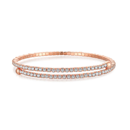 [Revel Jewelry]Row of Diamonds Round Fashion Bracelet