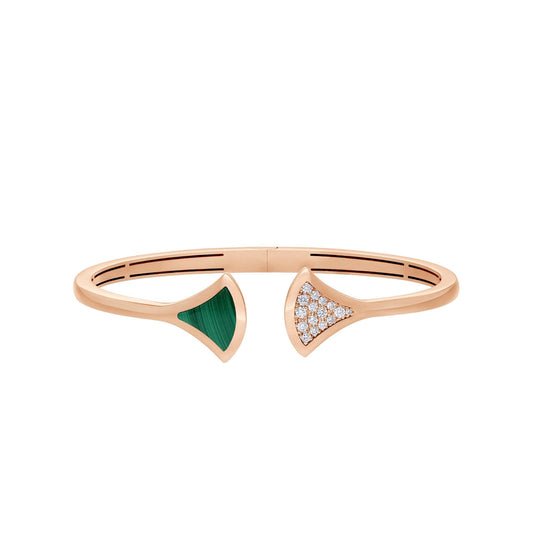 [Revel]DREAM BRACELET OPEN MALACHITE PINK GOLD