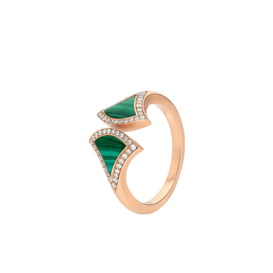 [Revel]DREAM MALACHIT DIAMANT OFFENER RING
