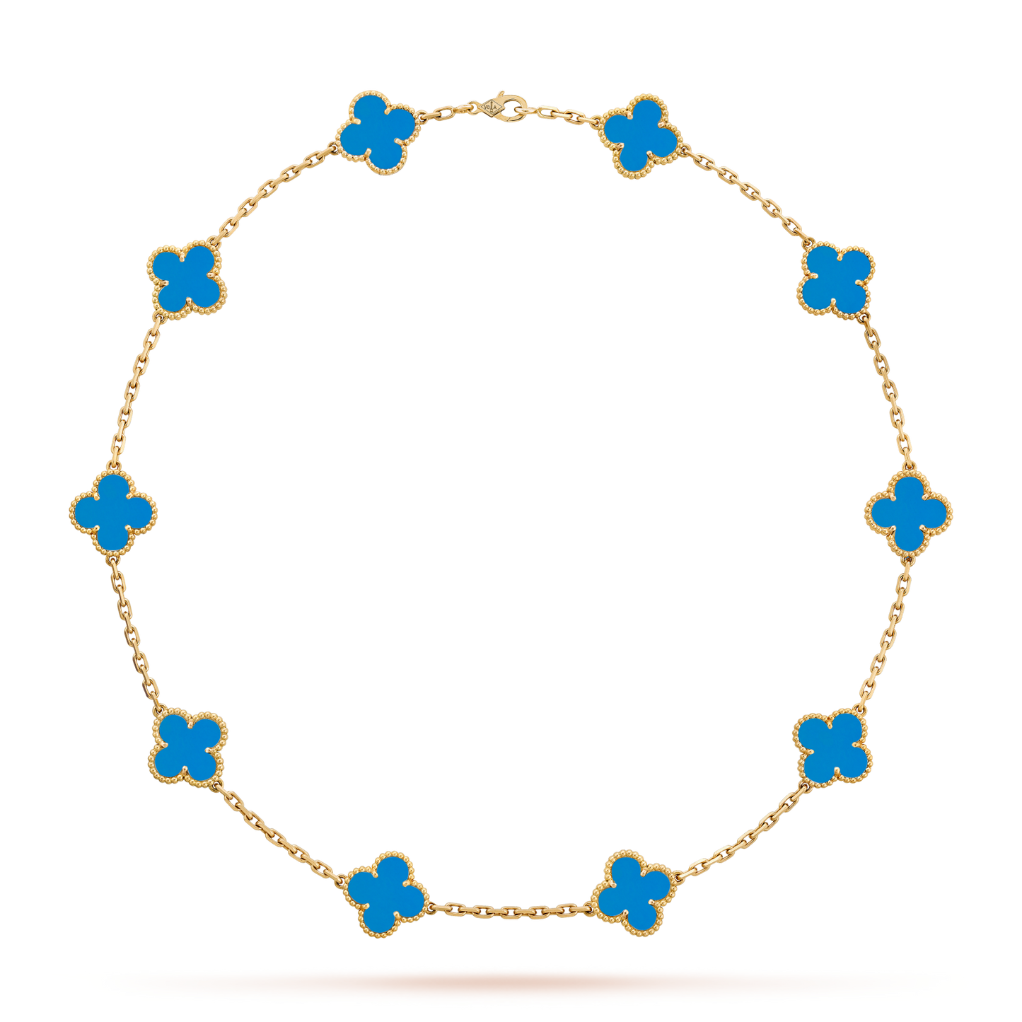 [Revel Jewelry]CLOVER 10 MOTIFS BLUE AGATE NECKLACE