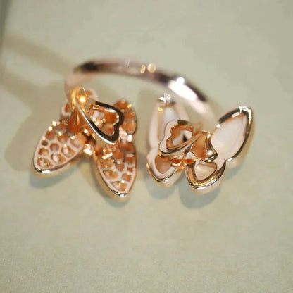 [Revel Jewelry]TWIN BUTTERFLY DIAMOND MOP RING