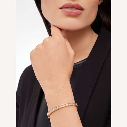 [Revel]ZERO 1 SPIRAL AND PAVED DIAMOND PINK GOLD BRACELET