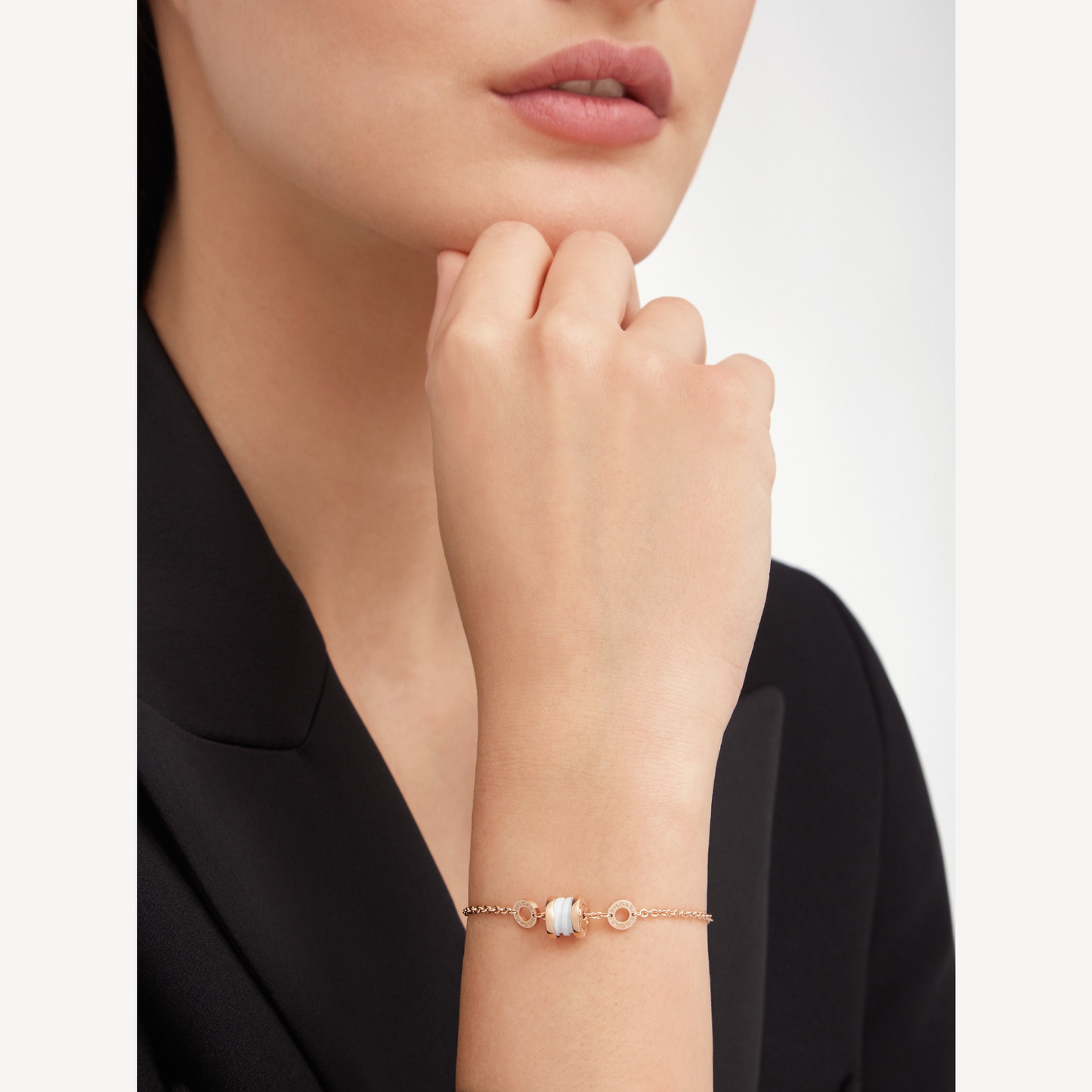 [Revel]ZERO 1 SOFT PINK GOLD AND WHITE CERAMIC BRACELET